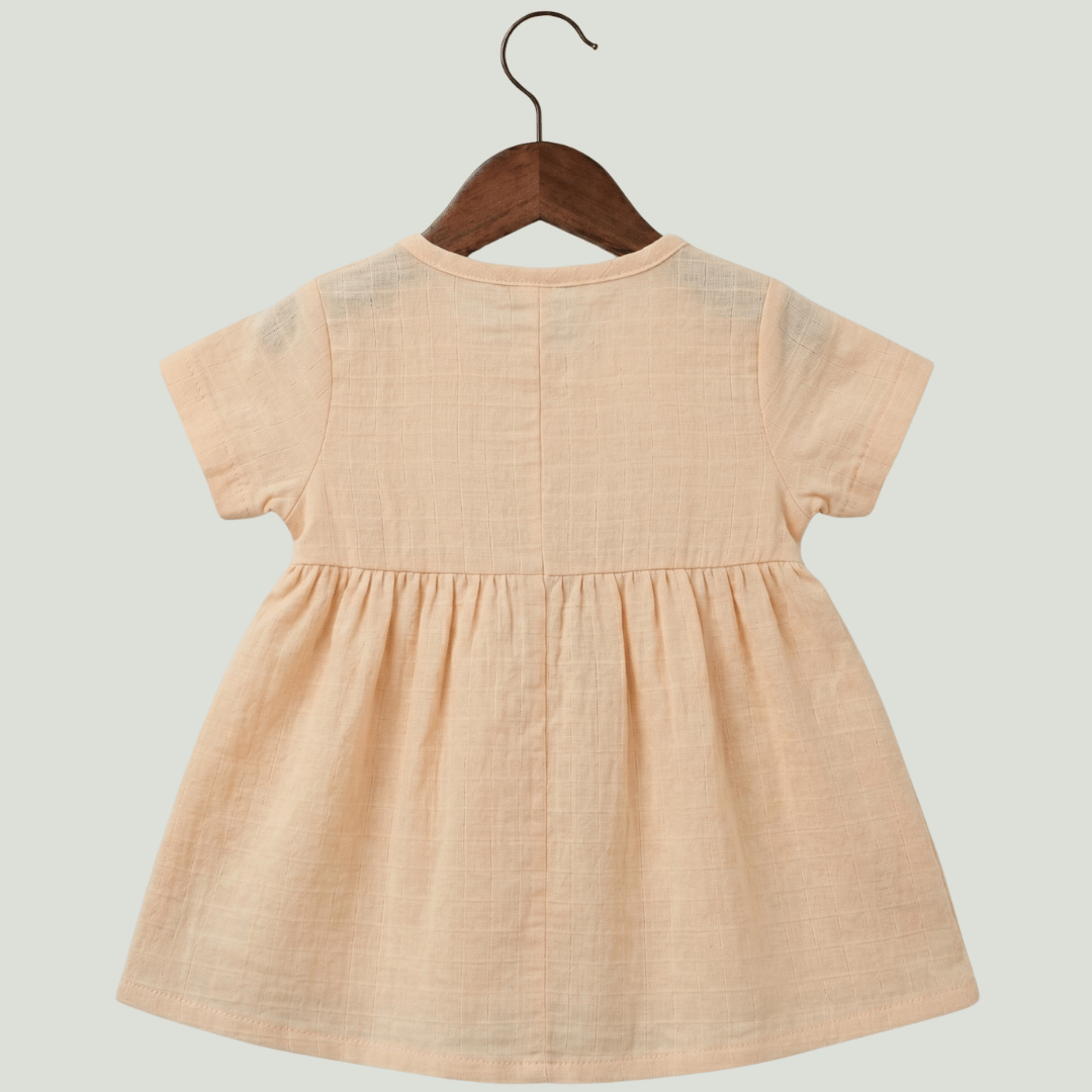 Premium Muslin Half Sleeve Frock – 100% Organic Cotton Baby Dress
