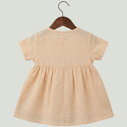 Premium Muslin Half Sleeve Frock – 100% Organic Cotton Baby Dress