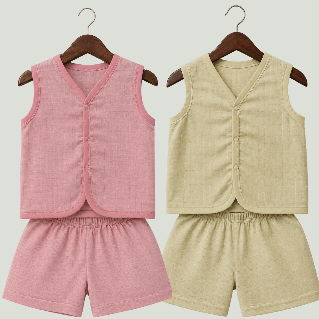 Soft Cotton Baby Jhabla & Shorts Set Combo sets