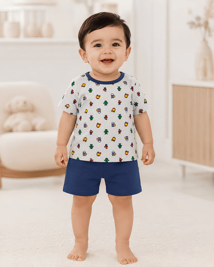 Todlerry Kids Superhero Cotton Shorts Set (Co-ord)