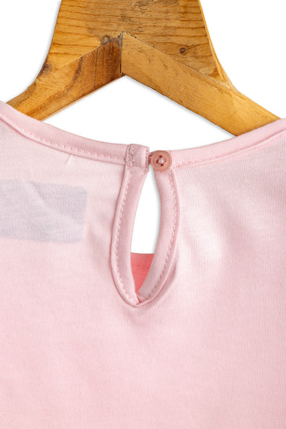 Girls Cotton T-Shirt Pink Supper Cool Print Soft & Breathable 100% Cotton