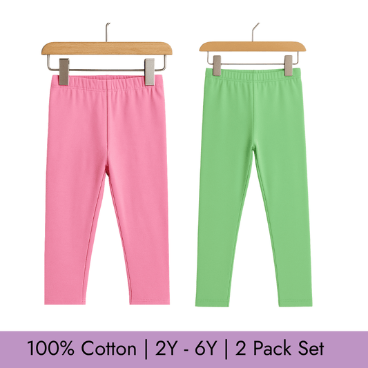 Todlerry Baby Leggings | Pack of 2 |Soft & Breathable | 100% Cotton