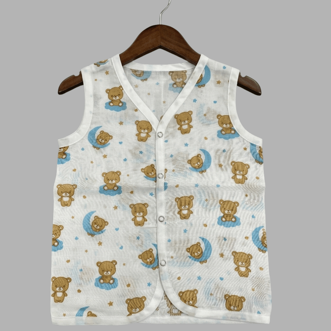 Teddy & Moon Summer Cotton Snap Up Jhabla & Shorts Set