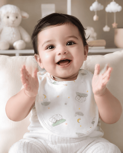 Dreamy Sheep Pattern white Bib