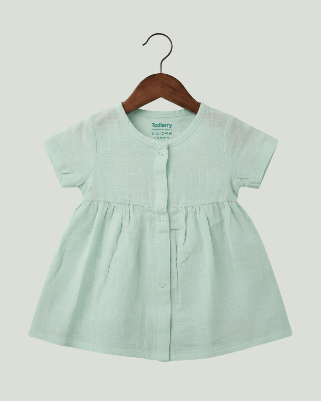 Premium Muslin Half Sleeve Frock – 100% Organic Cotton Baby Dress
