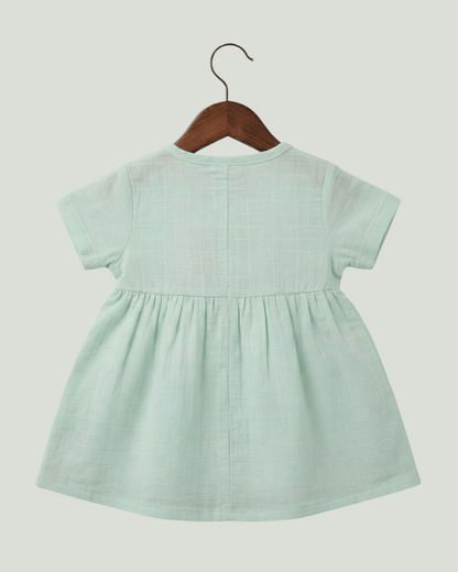 Premium Muslin Half Sleeve Frock – 100% Organic Cotton Baby Dress