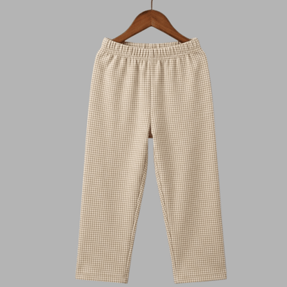 Soft Beige Nightwear Set - Half Sleeve Shirt & Full Pant