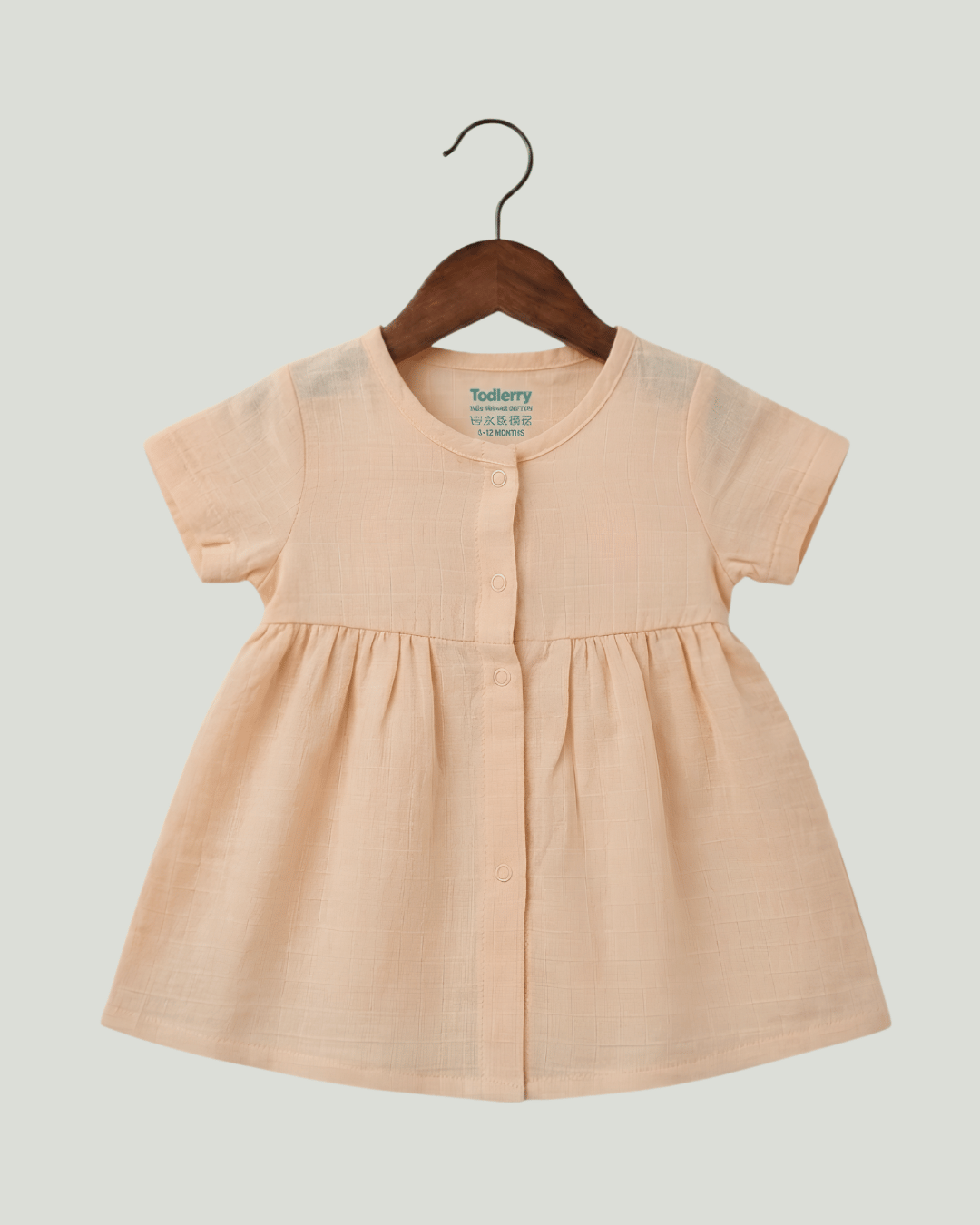 Premium Muslin Half Sleeve Frock – 100% Organic Cotton Baby Dress