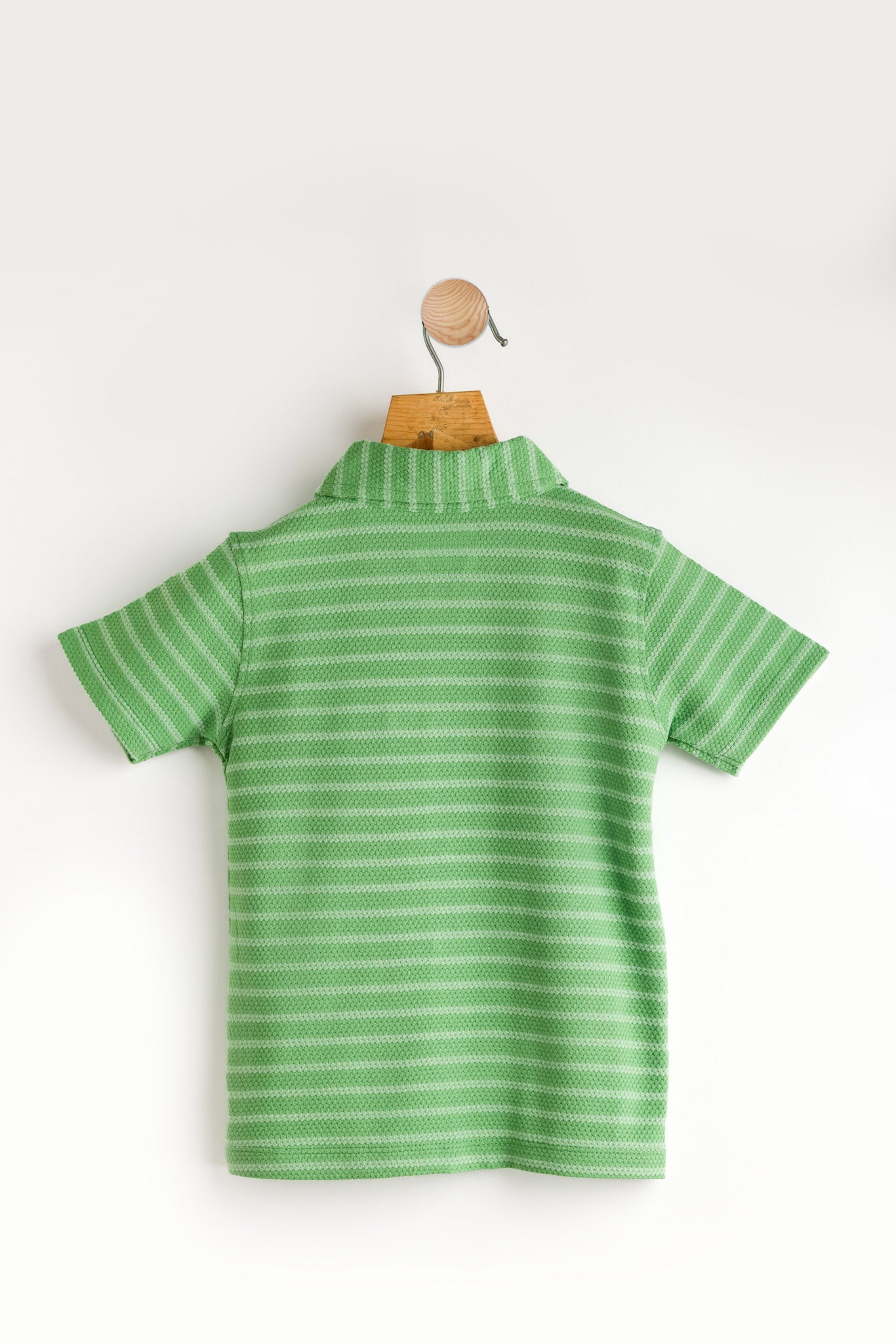 Boys Shirt Green Strips Soft & Breathable 100% Cotton