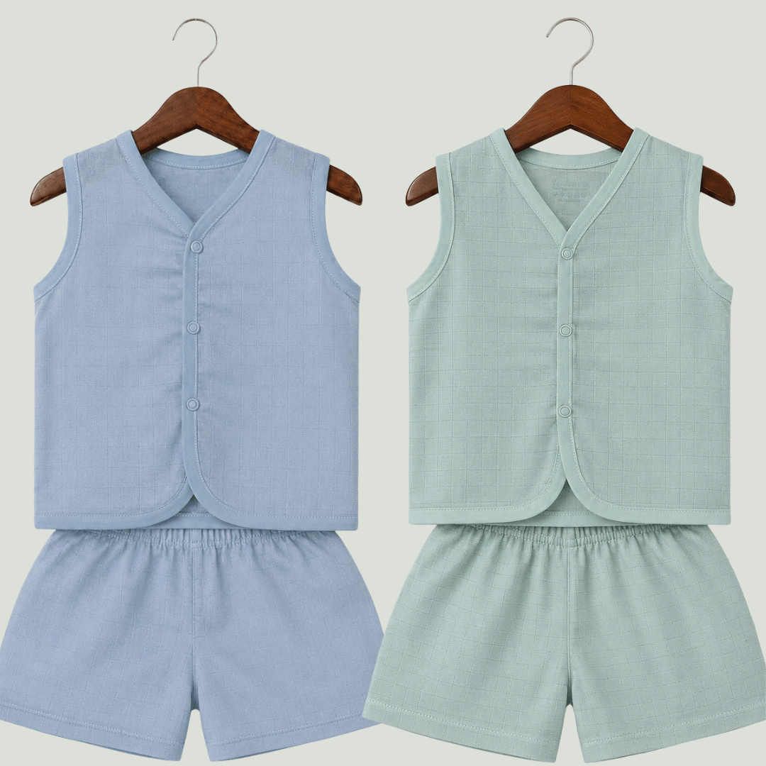 Soft Cotton Baby Jhabla & Shorts Set Combo sets