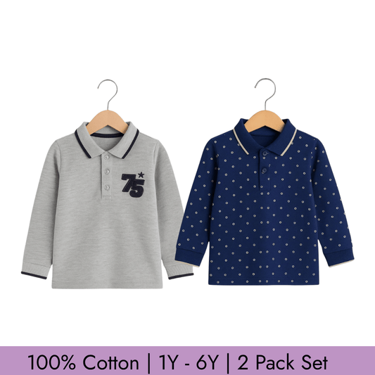 Todlerry Boys Cotton T-Shirt | Pack of 2 |Soft & Breathable | 100% Cotton