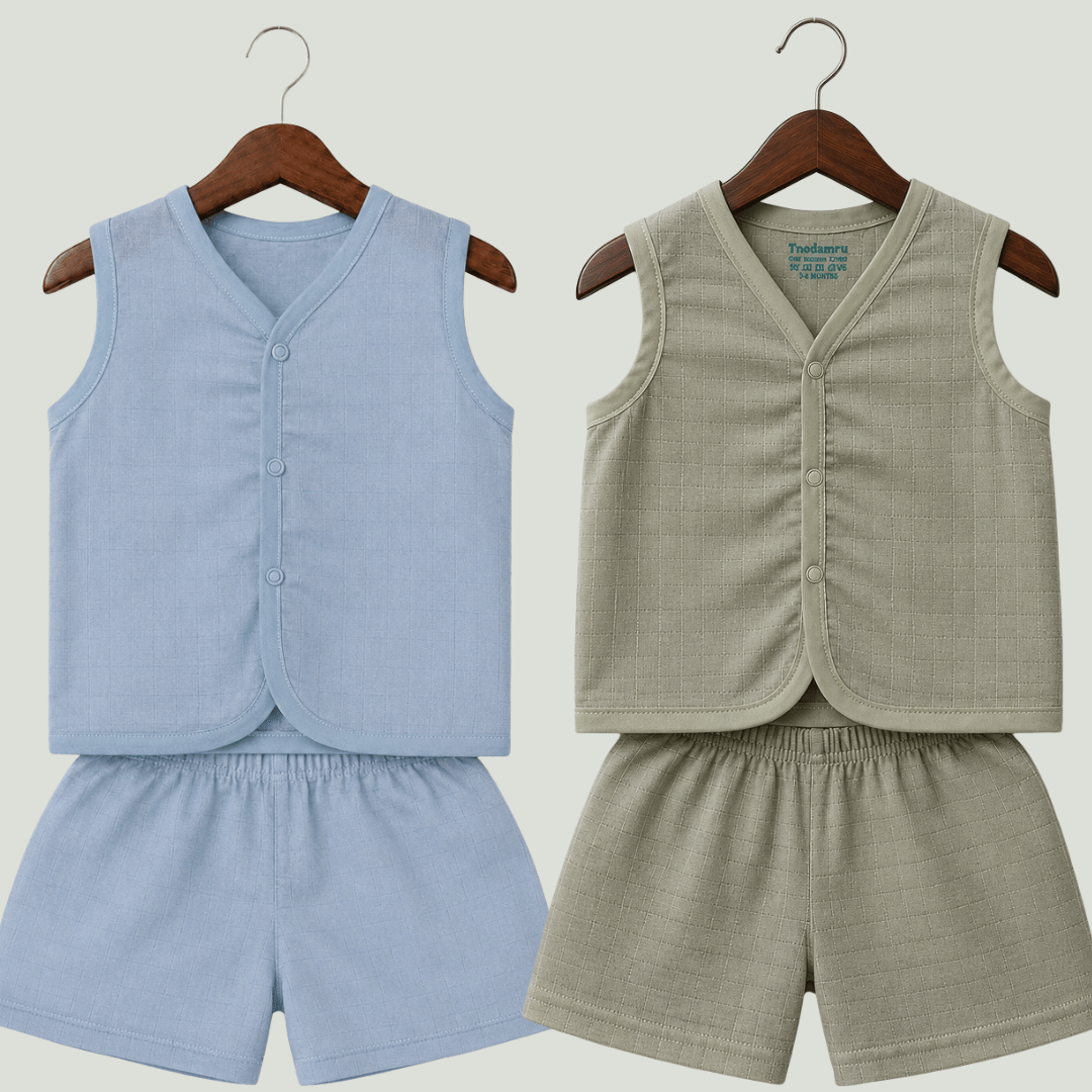 Soft Cotton Baby Jhabla & Shorts Set Combo sets