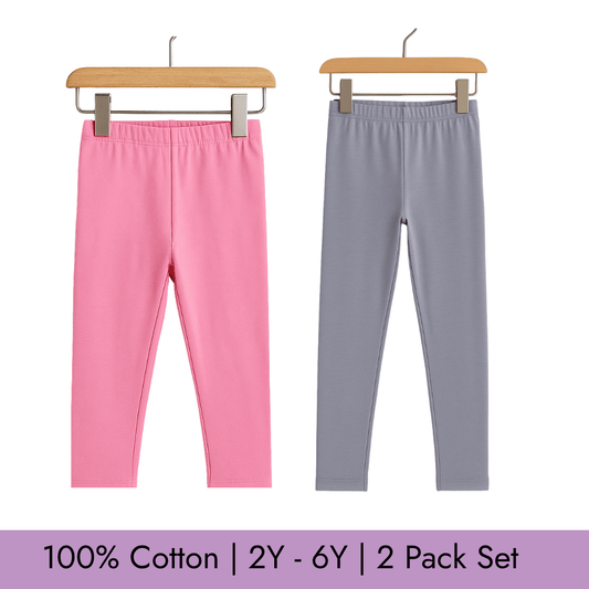 Todlerry Baby Leggings | Pack of 2 |Soft & Breathable | 100% Cotton