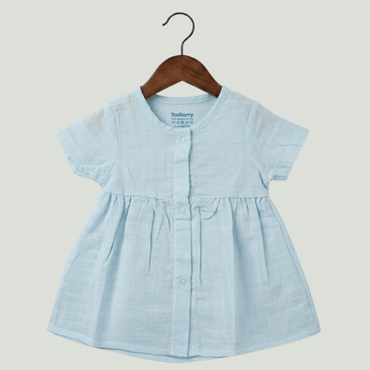 Premium Muslin Half Sleeve Frock – 100% Organic Cotton Baby Dress