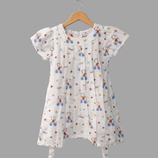 Soft Cotton Skate Printed Frock for Baby Girls - Comfortable Summer Dress