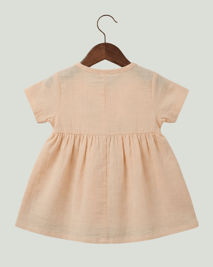 Premium Muslin Half Sleeve Frock – 100% Organic Cotton Baby Dress