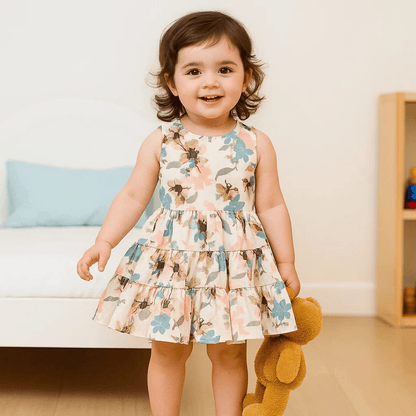 Todlerry Girls Frock | Pack of 3 |Soft & Breathable | 100% Cotton