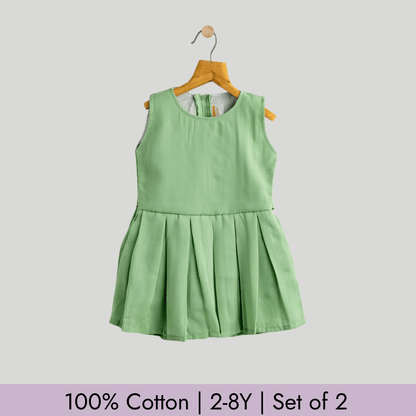 Todlerry Girls Frock | Pack of 2 |Soft & Breathable | 100% Cotton