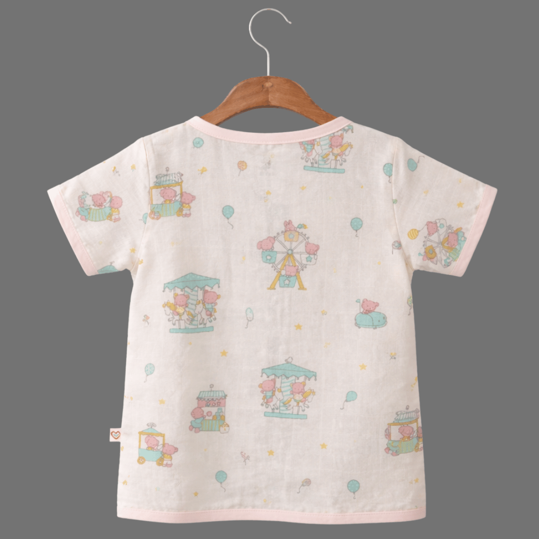 Unisex Comfy Cotton Jhabla With Soft Short Sleeve Button-Up