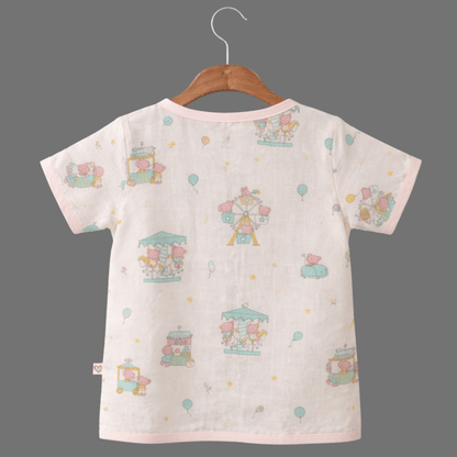 Unisex Comfy Cotton Jhabla With Soft Short Sleeve Button-Up