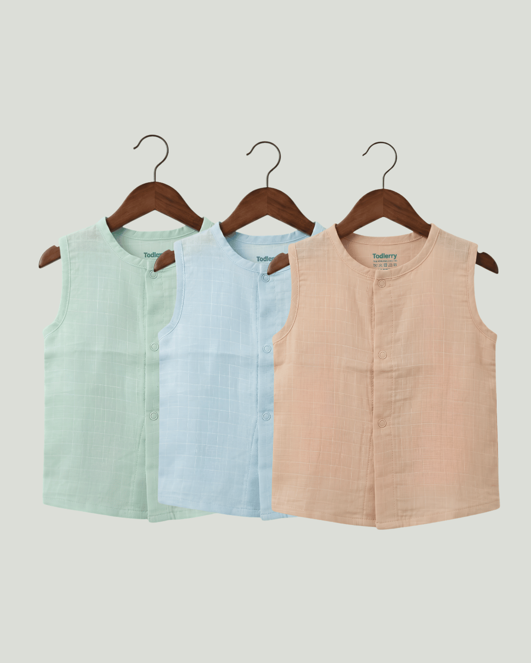 Premium Muslin Sleeveless Jabla for Babies (Pack of 3) – 100% Organic Cotton Infant Vest