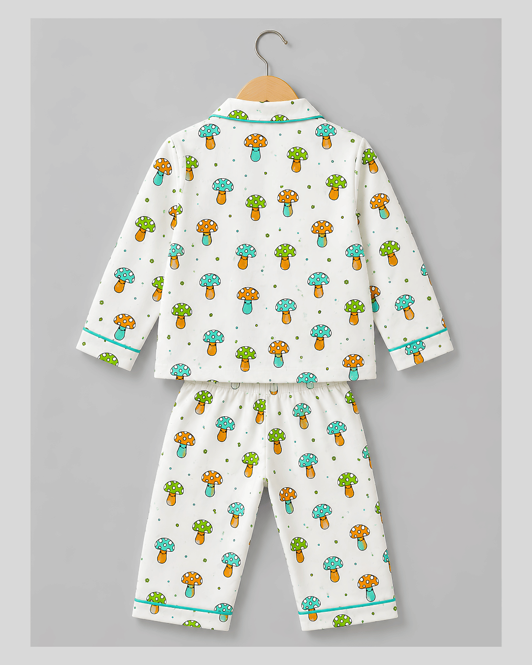 Todlerry Kids Cotton Night Suit – Mushroom Print