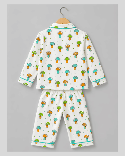 Todlerry Kids Cotton Night Suit – Mushroom Print