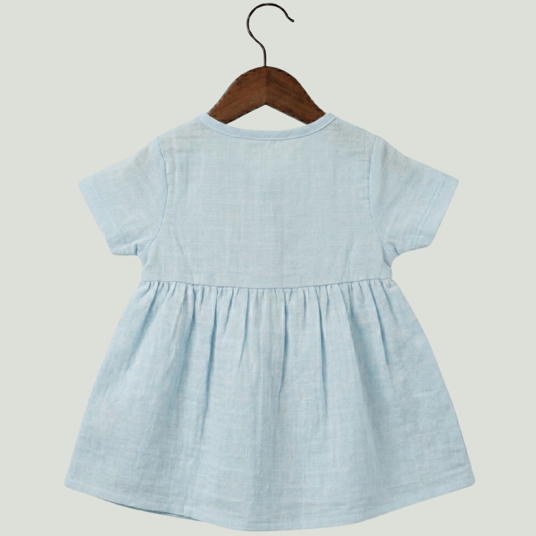 Premium Muslin Half Sleeve Frock – 100% Organic Cotton Baby Dress