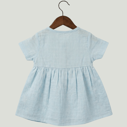 Premium Muslin Half Sleeve Frock – 100% Organic Cotton Baby Dress
