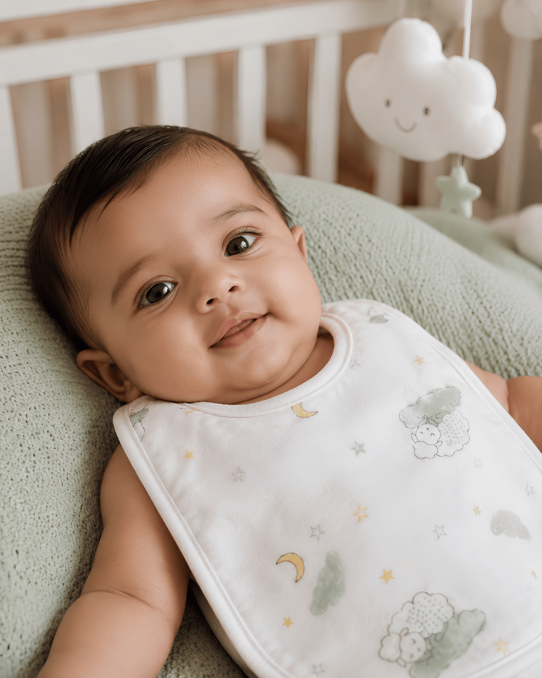 Dreamy Sheep Pattern white Bib