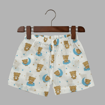 Teddy & Moon Summer Cotton Snap Up Jhabla & Shorts Set