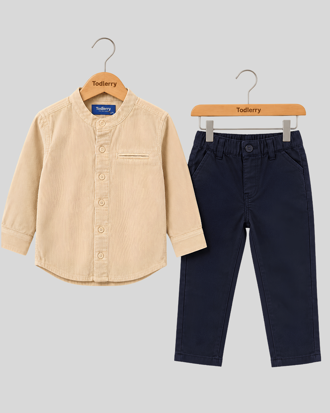 Boys Corduroy Shirt & Cotton Chinos Set-2-Piece Smart Casual & Festive Outfit