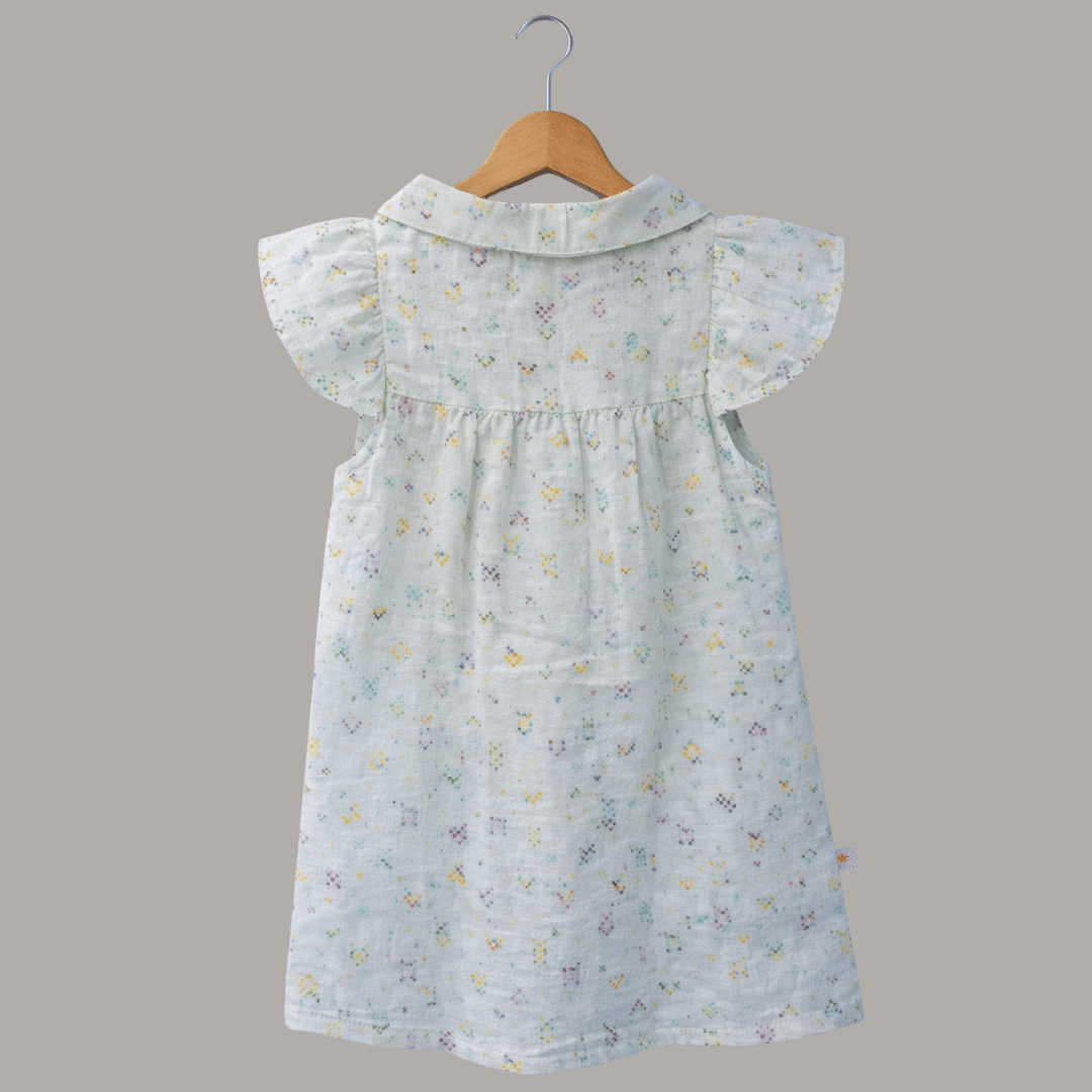 Cotton Mini Bloom Collar Neck Frock