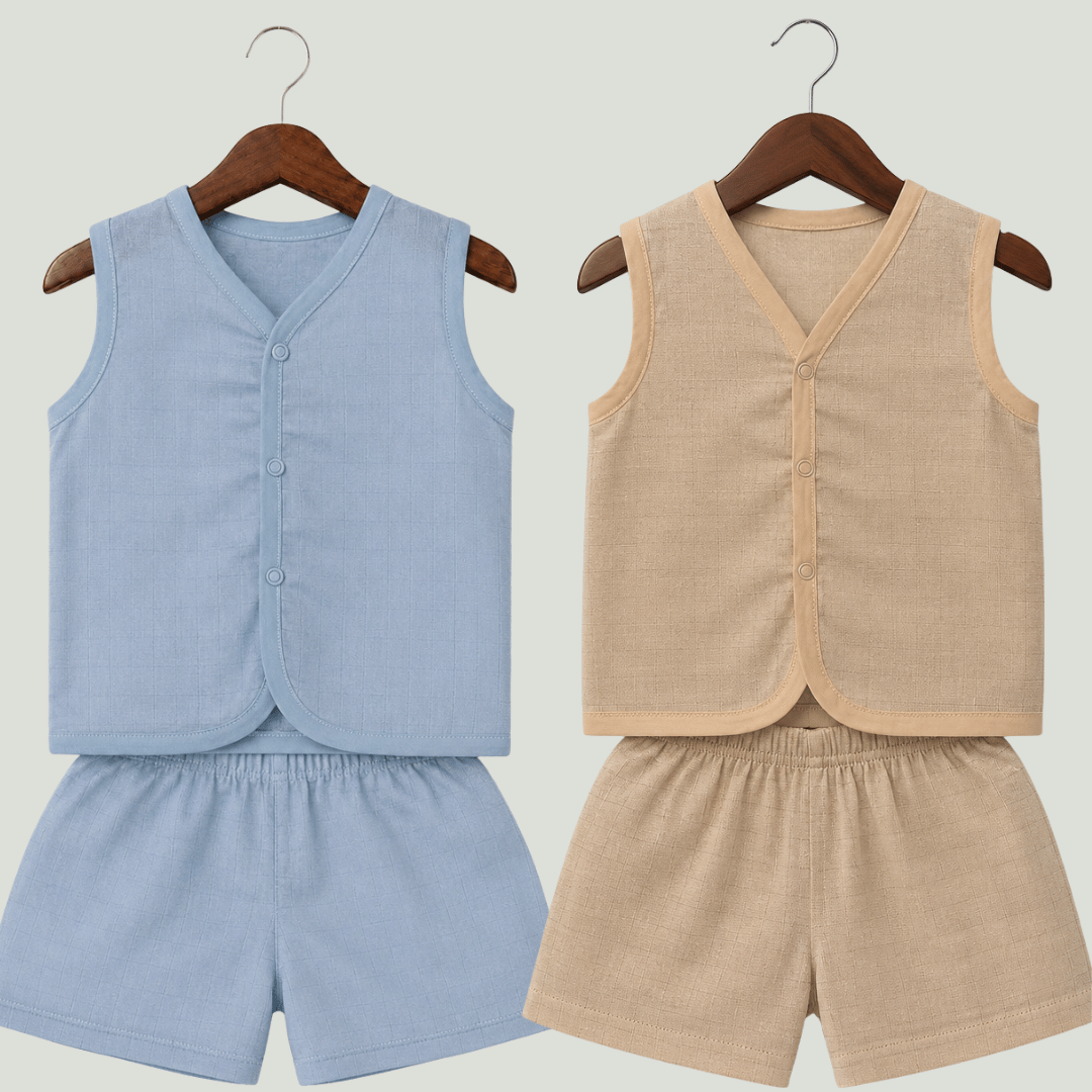 Soft Cotton Baby Jhabla & Shorts Set Combo sets