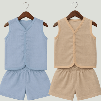 Soft Cotton Baby Jhabla & Shorts Set Combo sets