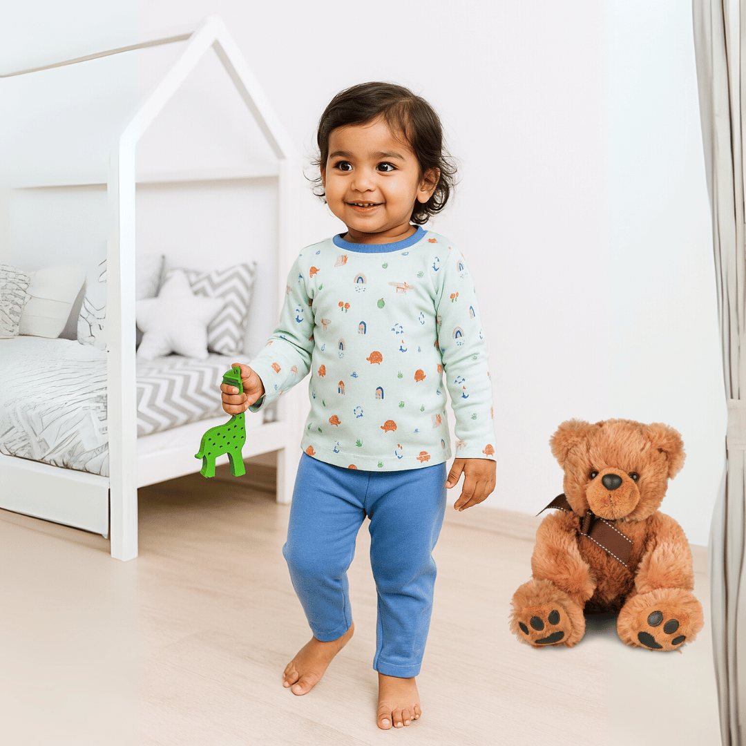 Unisex Pajama set Blue & Light green Soft & Breathable 100% Cotton