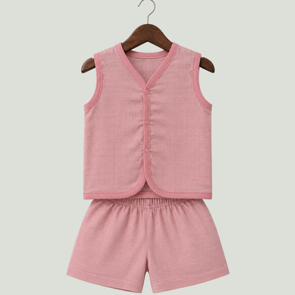 Soft Cotton Baby Jhabla & Shorts Set