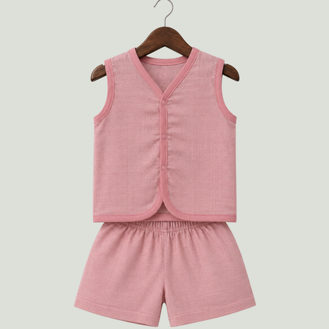 Soft Cotton Baby Jhabla & Shorts Set