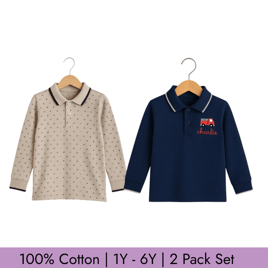 Todlerry Boys Cotton T-Shirt | Pack of 2 |Soft & Breathable | 100% Cotton