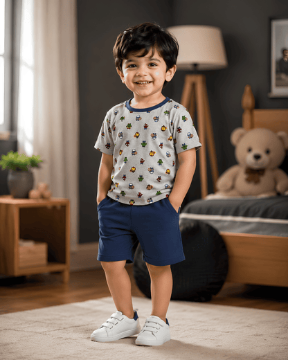 Todlerry Kids Superhero Cotton Shorts Set (Co-ord)