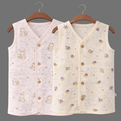 Unisex Soft Cotton Sleeveless Jhabla for Babies Combo sets