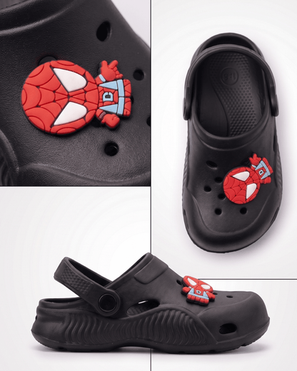 Kids Spider-Man Black Crocs – Lightweight Superhero Sandals
