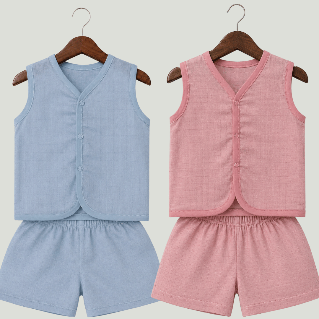 Soft Cotton Baby Jhabla & Shorts Set Combo sets