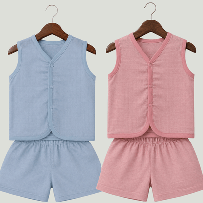 Soft Cotton Baby Jhabla & Shorts Set Combo sets