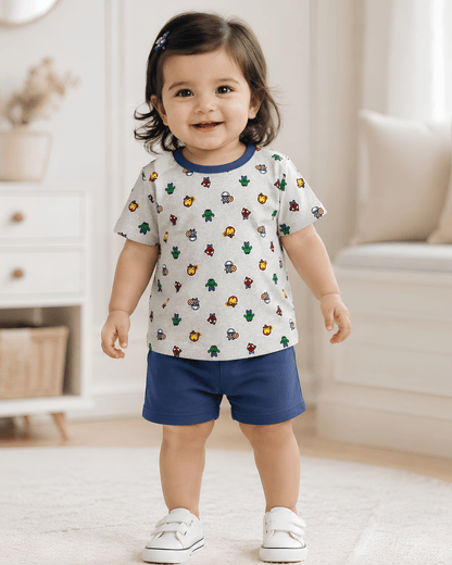 Todlerry Kids Superhero Cotton Shorts Set (Co-ord)