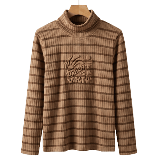 Unisex Brown High Neck T-Shirt