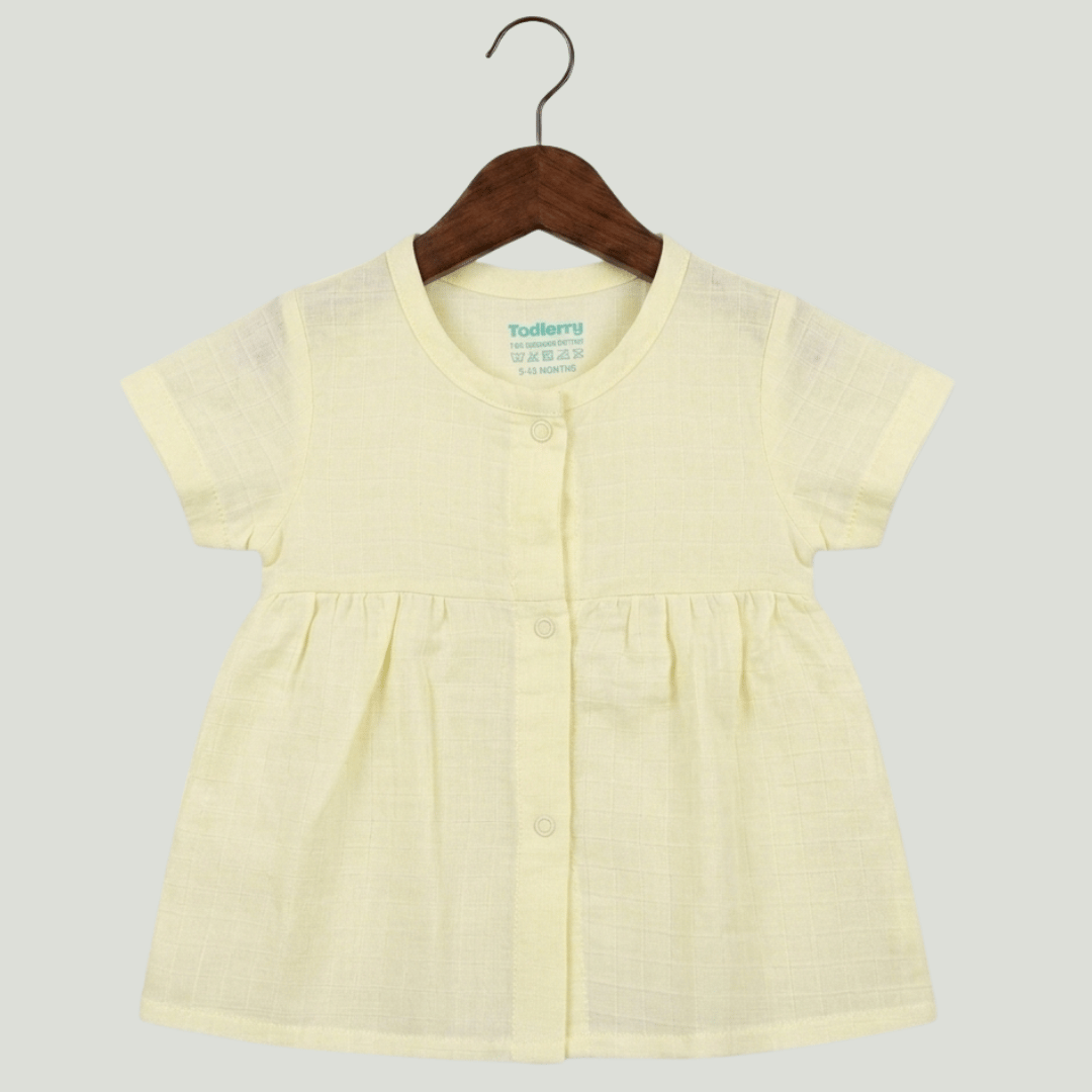 Premium Muslin Half Sleeve Frock – 100% Organic Cotton Baby Dress