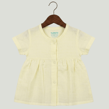 Premium Muslin Half Sleeve Frock – 100% Organic Cotton Baby Dress