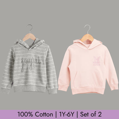 Full Sleeve Hoodie Set of 2 for Kids 100% Cotton