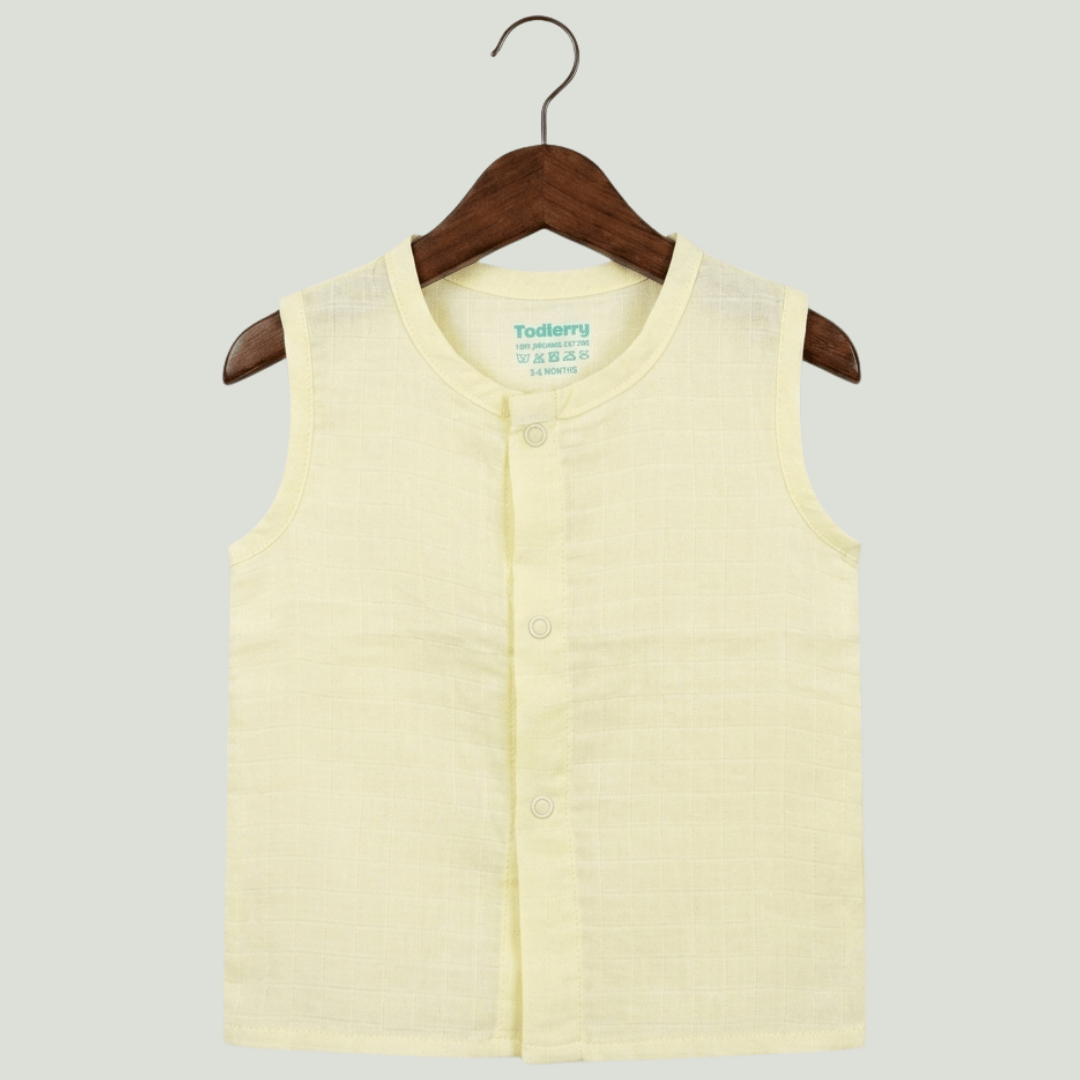 Premium Muslin Sleeveless Jabla for Babies (Pack of 3) – 100% Organic Cotton Infant Vest